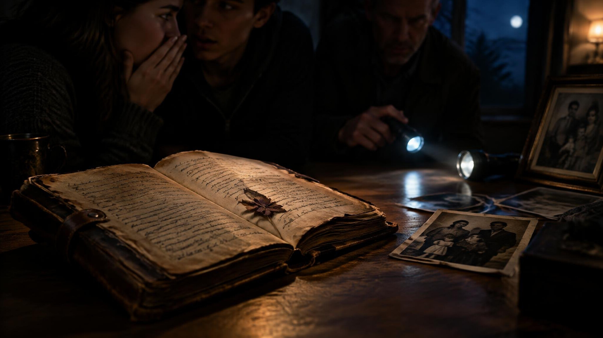 old diary on table